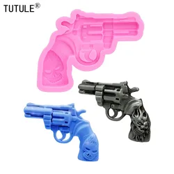 DIY Pistol Shape gun Fondant Cake Chocolate Pastry Biscuits Silicone Molds Keychain ornament Epoxy Resin Polymer Clay mold