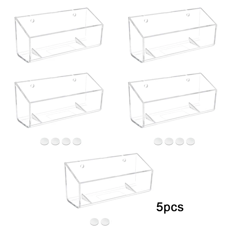 5 pcs Acrylic Business Card Holder, Wall Mount Name Card Holder, Office Calling Cards Display for Wall Mount or Place on Desk