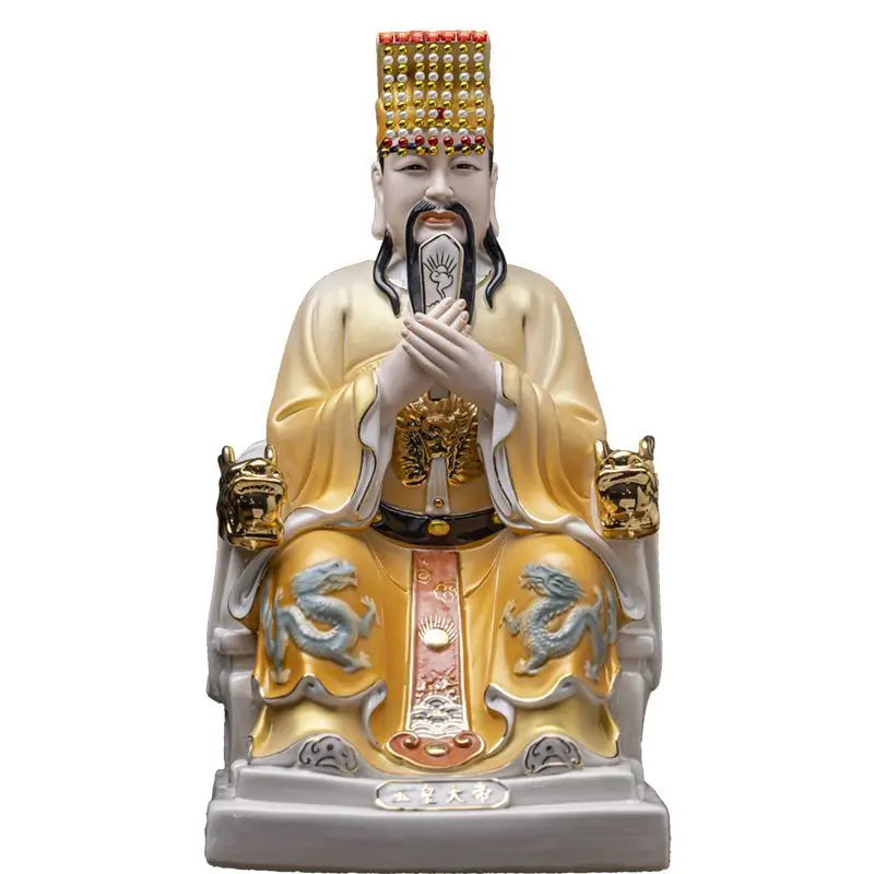 

Ceramic Jade Emperor Queen Mother Statue Home Buddhist Hall Worship Buddha Statue Ornament