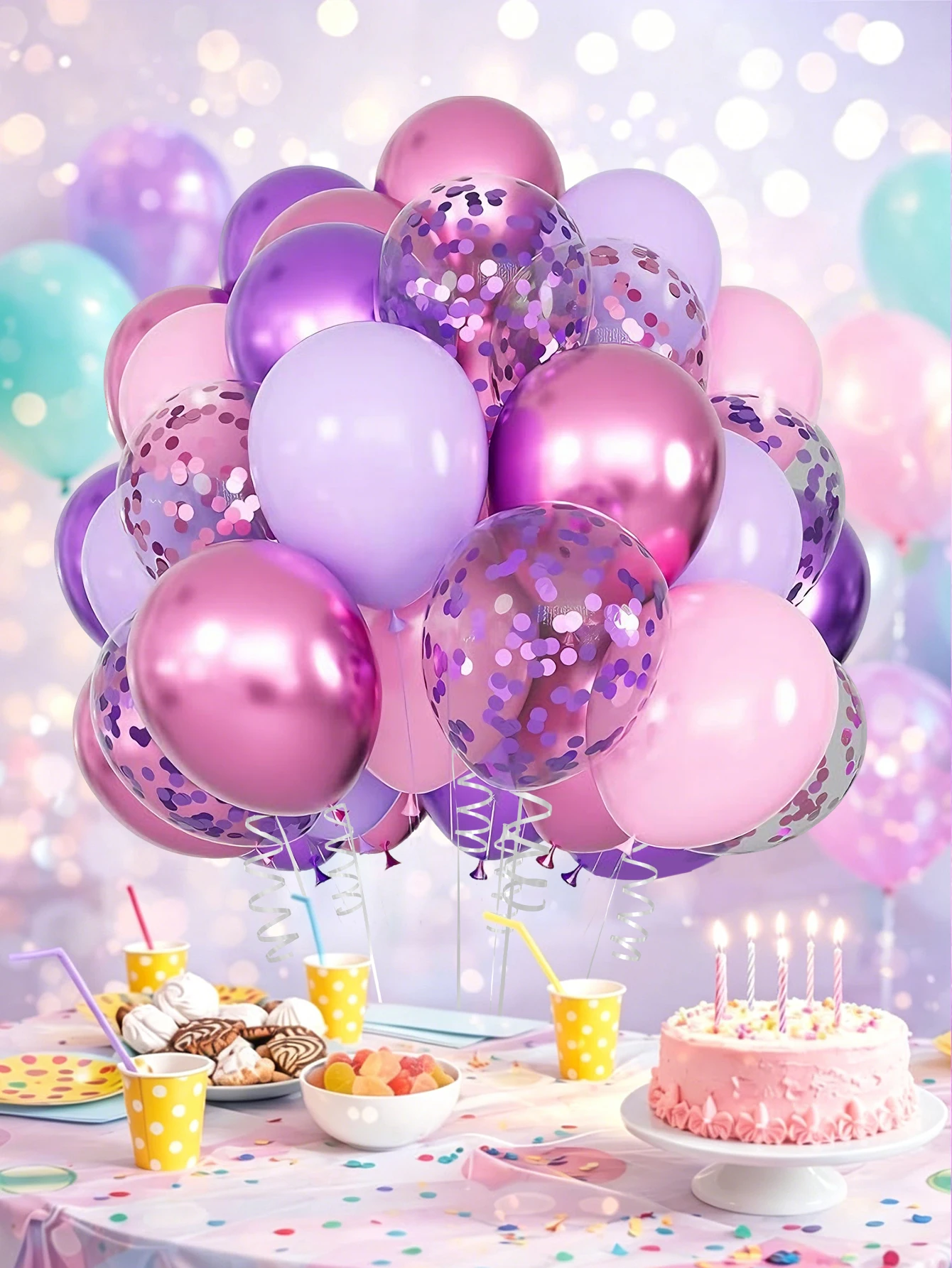 30pcs Purple Latex Helium Round Party Balloon Set, Perfect for Birthday Parties, Baby Showers, and K-POP Music Parties