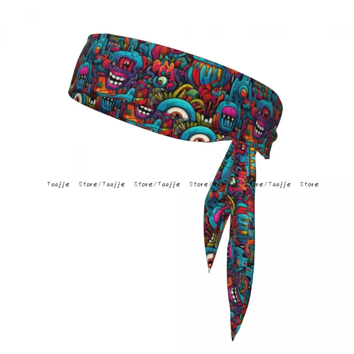 Tie Headbands Psychedelic Pattern Sports Head Band Athletic Sweatband Bandana Sweat Wicking