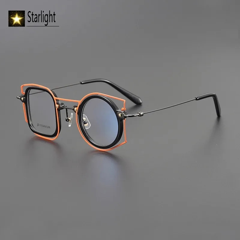 

Легкие титановые многоугольные цветные оправы для очков, женские модные оптические очки для мужчин, очки для чтения, женские и мужские очки для близорукости, 145 мм