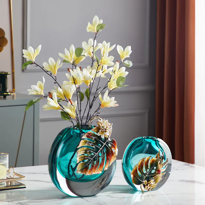 Licht luxe glazen vaasornament