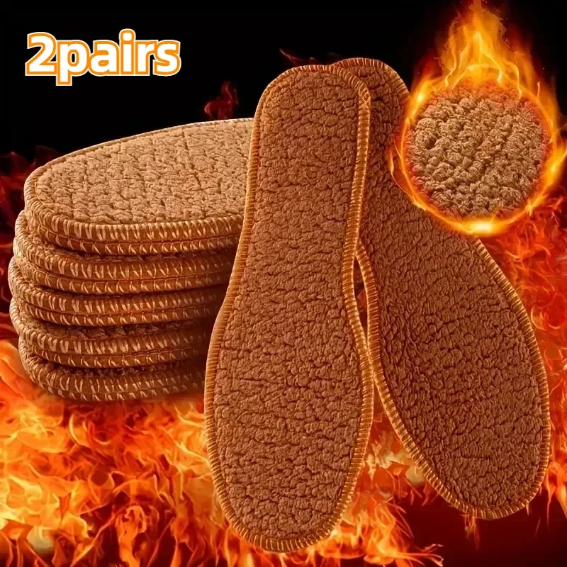 Winter Alpaca Wool Insoles Soft Plush Warm Thicken Foot Thermal Shoe Insole for Women Men Breathable Winter Soft Thermal Insoles