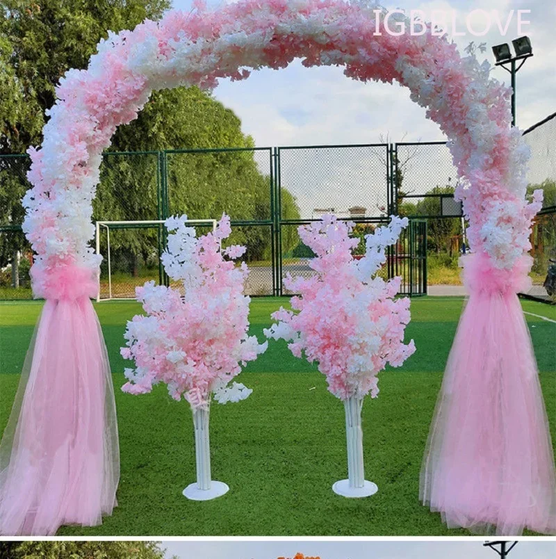 Suporte de flores em arco de 2.5m, nova porta de flores de neve para casamento, estilo europeu, abertura, evento, loja, celebração, adereços de decoração de casamento