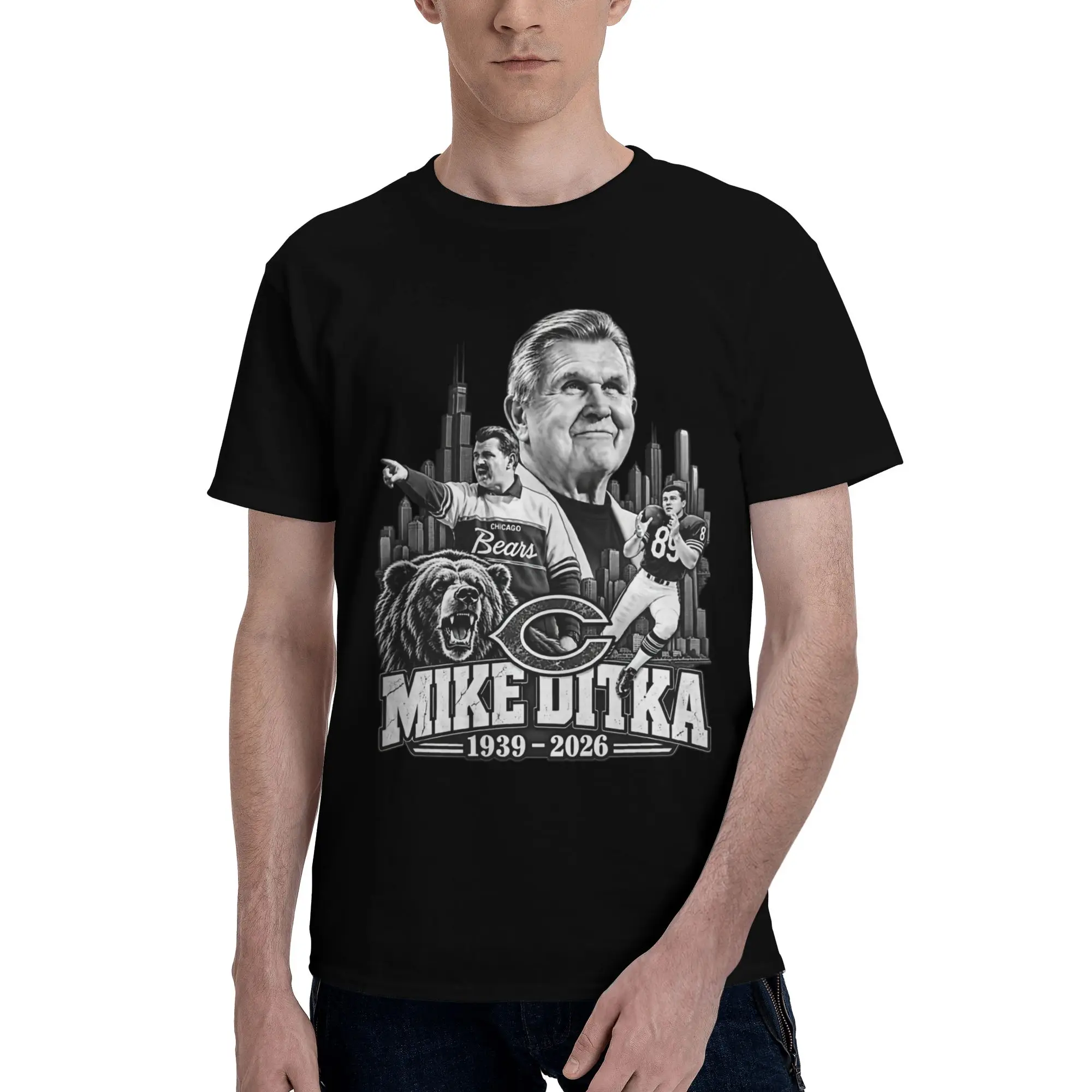 Graphic Printing RIP Mike Ditka  T Shirt For Unisex  Pure Cotton Tee Shirt Short Sleeve Clothes