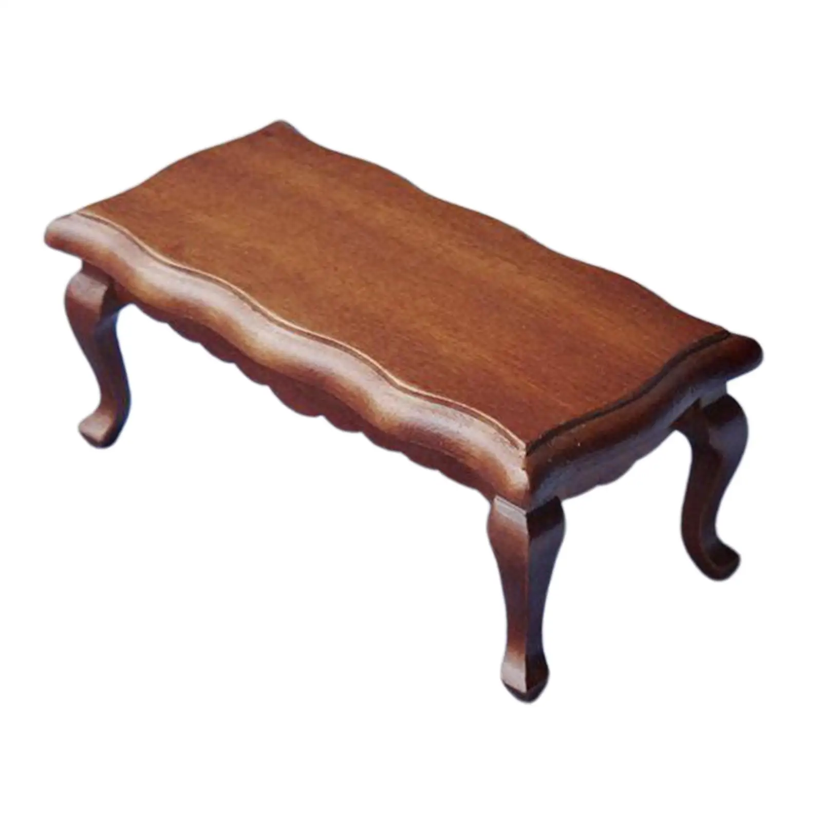

Miniature Dollhouse Desk with Tea Table Wooden Model 1 12 Scale Accessories for Mini House Decor