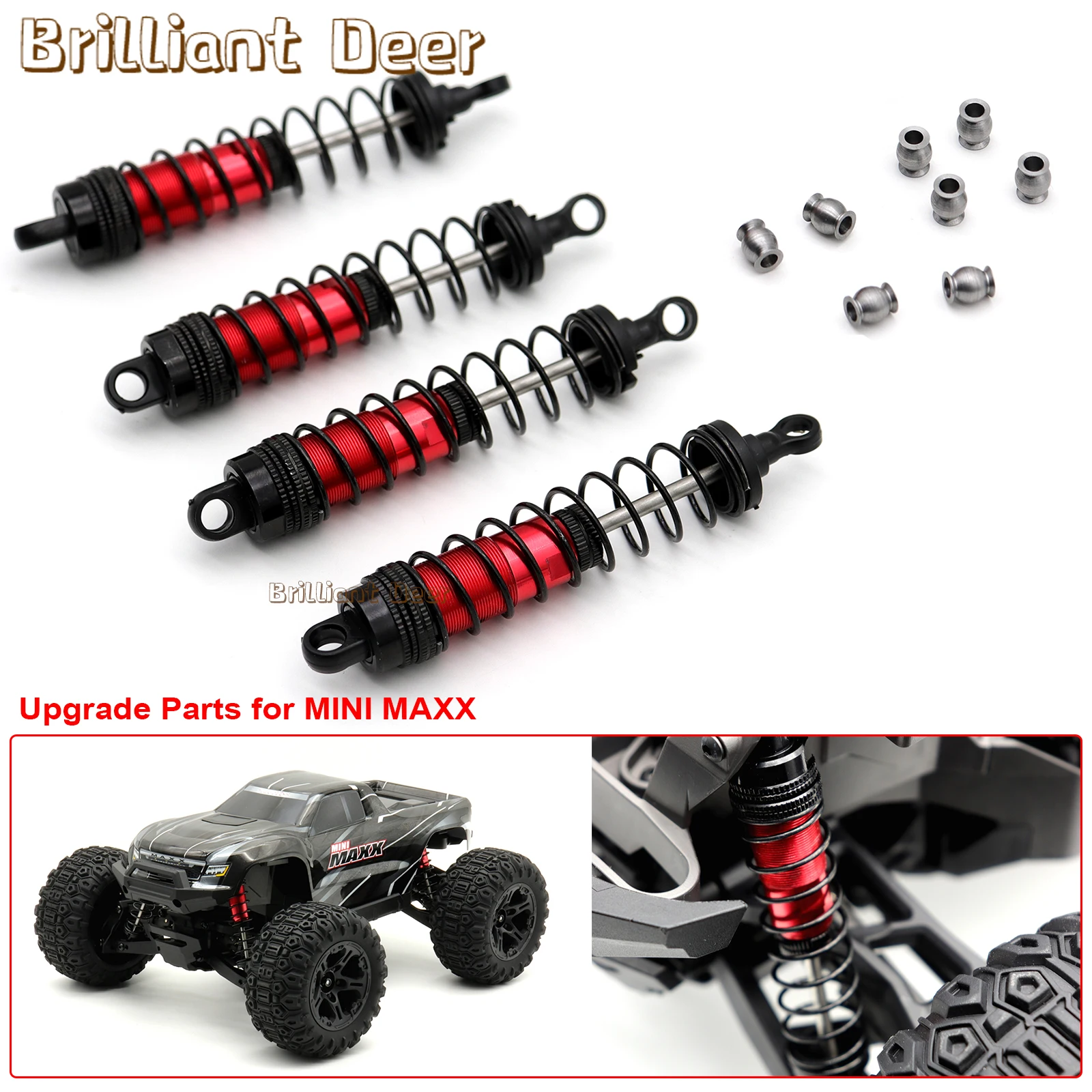 ممتص الصدمات المعدني المزيت لشاحنة Traxxas Trx4 1/10 MINI MAXX RC - ملحقات بديلة وترقية