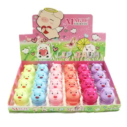 24Pcs Cute Pig Lip Balm Moisturizing Lip Balm Lipstick Set Girls Lips Makeup Party Gifts Wholesale