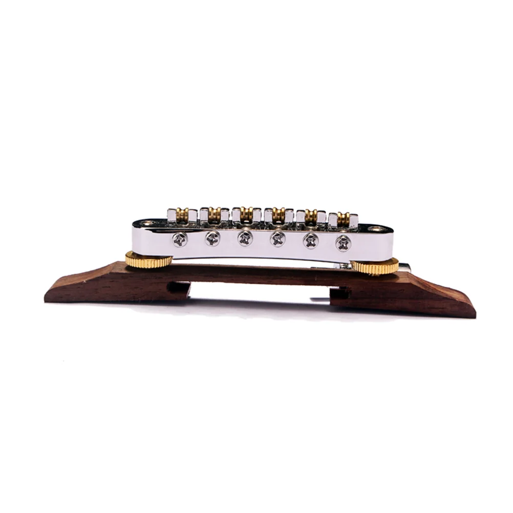 Guitar Parts Rosewood Adjustable Gold Roller Saddles Archtop Bridge Tailpiece Scroll Wheel