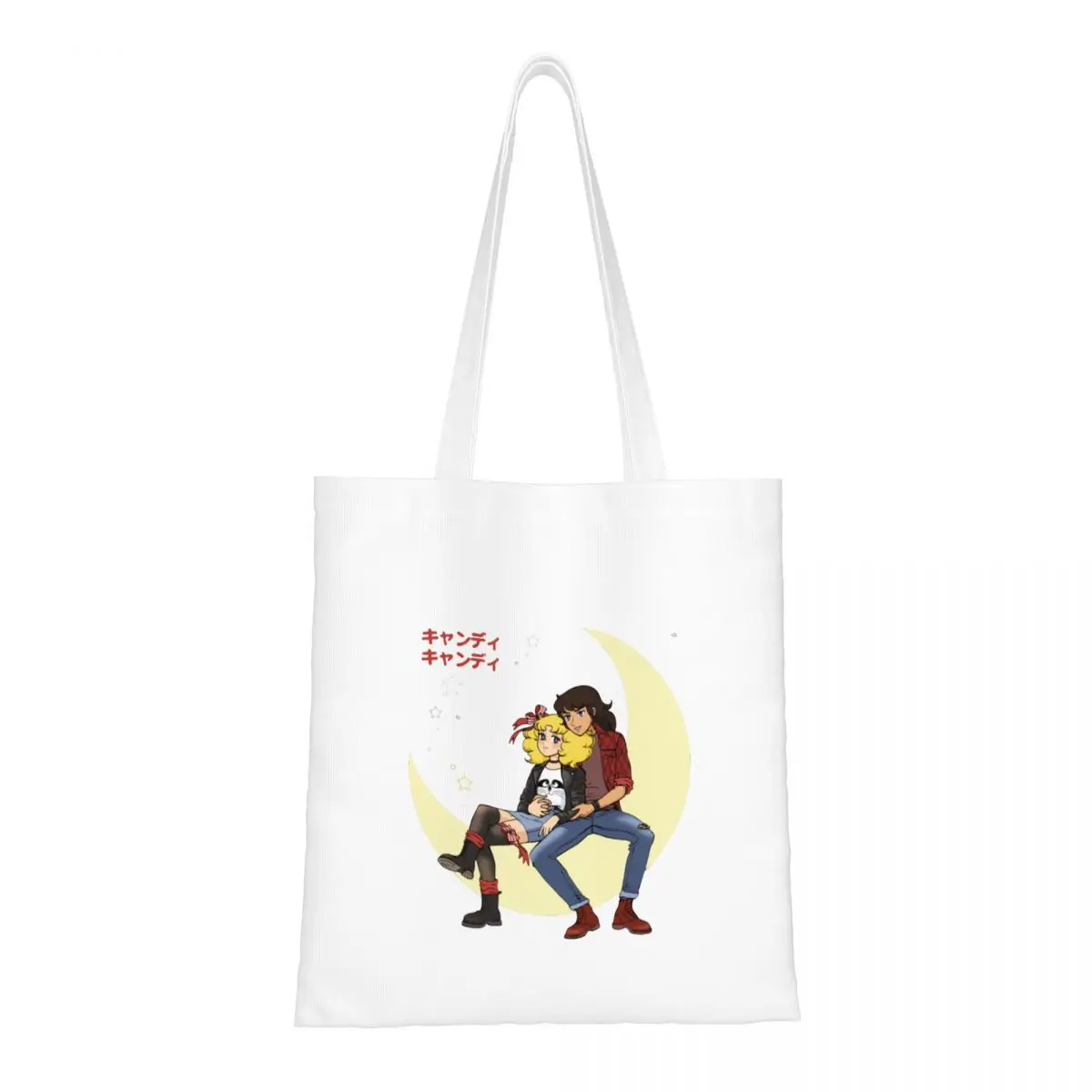 

Candy Candy Manga Anthony Canvas Tote Bag Fashion Large Capacity Grocery Bag for Unisex Student Bags