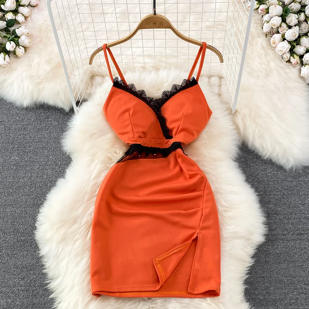 Летнее модное сексуальное Клубное платье с глубоким вырезом, женское Короткое облегающее платье без рукавов с V-образным вырезом и открытой спиной Летнее модное сексуальное Клубное платье с глубоким вырезом, женское Короткое облегающее платье без рукавов с V-образным вырезом и открытой спиной