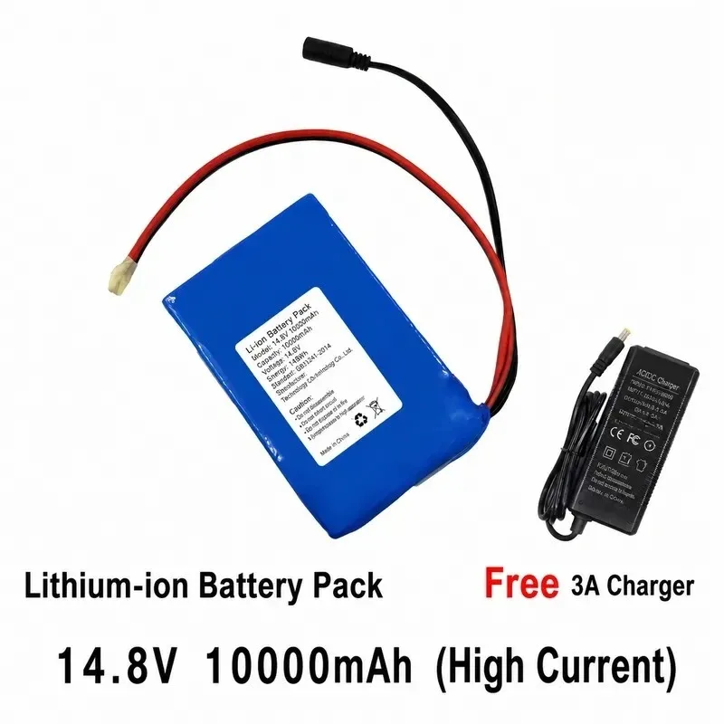 for Lede battery 14.8V 10000mAh polymer lithium battery 20A discharge power battery with 16.8V charger