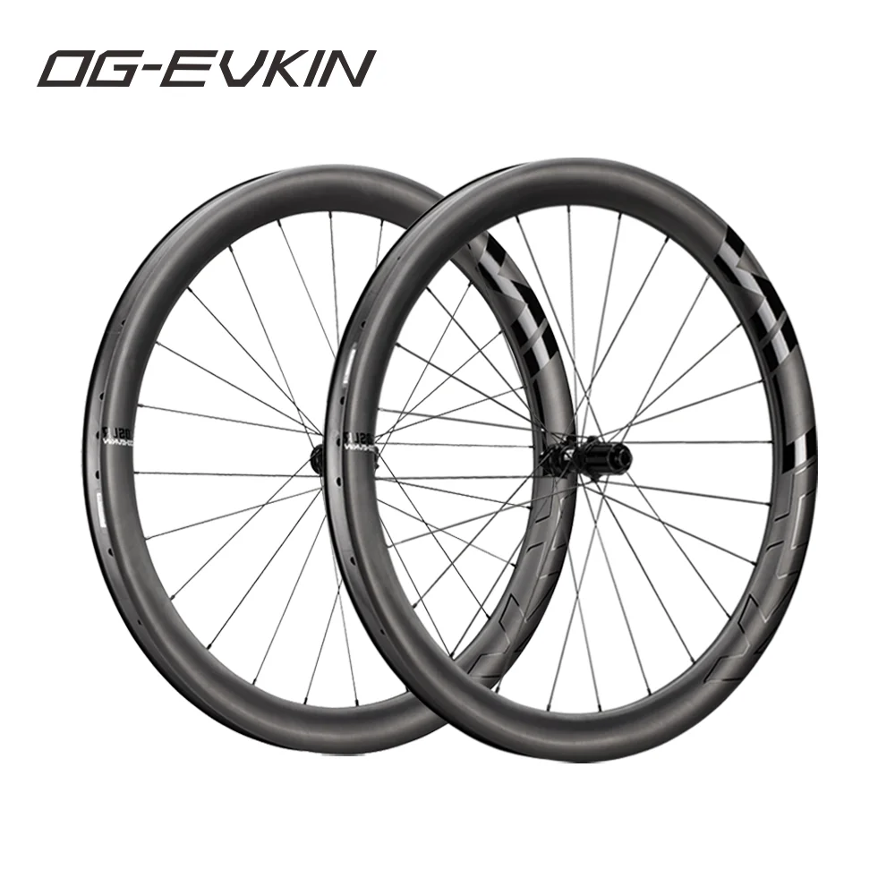 

OG-EVKIN GW-D50SLR Road Gravel Carbon Wheels T800 Tubeless Disc 700C Light 50mm Depth 32mm Inner Width 100x12 142x12 Set