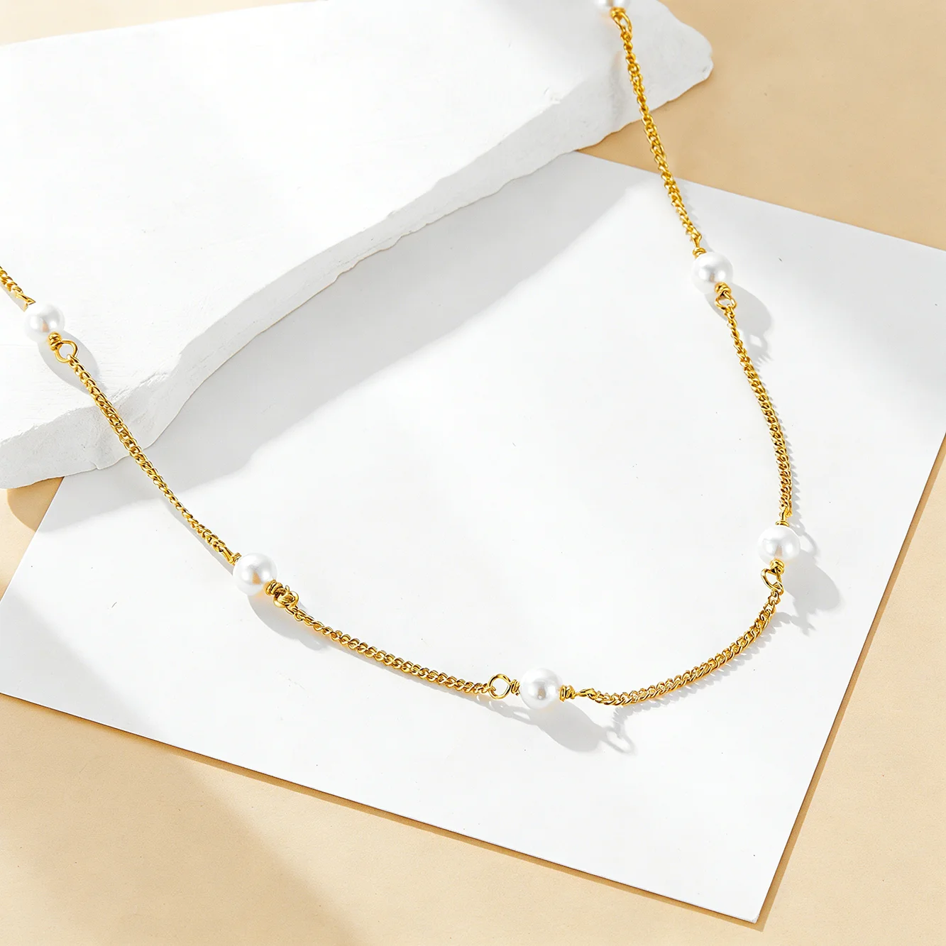 

Ожерелье-чокер FULSUN Tiny Pearl Station из стерлингового серебра 925 пробы с позолотой 14K, изящное женское украшение