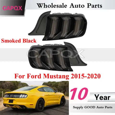 CAPQX 1 쌍 포드 머스탱 2015-2020 용 후방 범퍼 미등 테일 라이트 미등 후방 브레이크 램프 스톱 라이트 (스모크 블랙)
