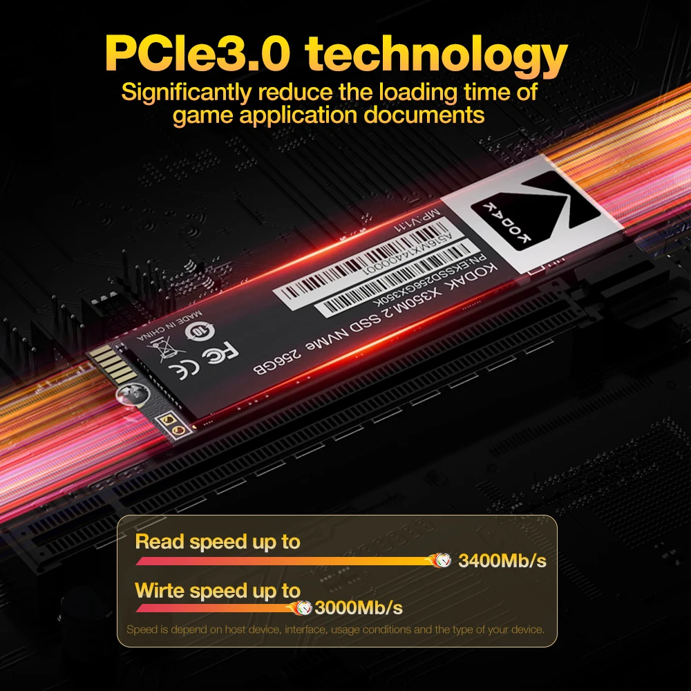Kodak Ssd Nvme m.2 1tb 512gb 256g Solid Disk PCIE Gen3 3400Mb/s High Speed 2280 Hard Drive For Laptop Computer