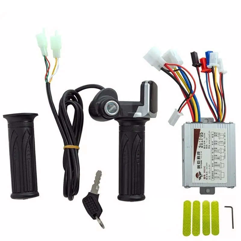 652F دراجة كهربائية فرشاة سرعة المحرك وأجهزة التحكم الخانق قبضة مسرعات الدواسات مجموعة الدراجات الملحقات #2