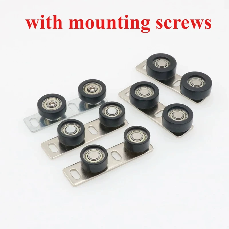 Sliding Door Anti-Swing Bracket Double Column Aluminum Alloy Bottom Guide Roller for Hanging Door Track Door Positioner Limiter