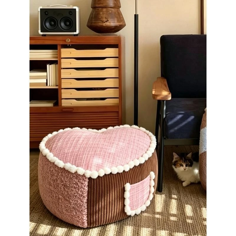 Creative love pier living room sofa coffee table stool, bay window futon removable and washable lazy sofa