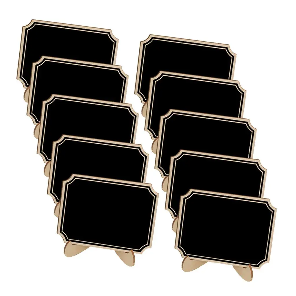 Mini pizarra colgante, etiqueta de mensaje de madera, letrero de mesa para fiesta de boda, 10 Uds.