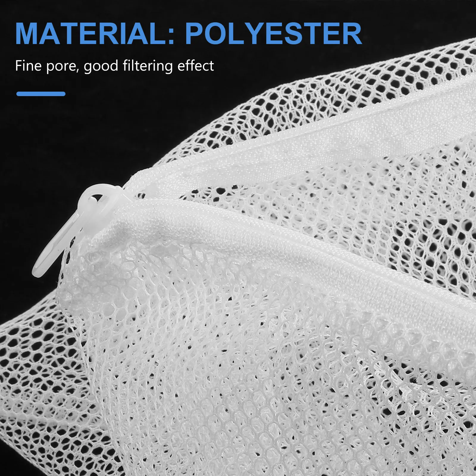 5Pcs Mesh Filter Bag for Aquarium Fish Tank Filtering Material Pouch with Zipper High Water Permeability Non-Clogging Filter