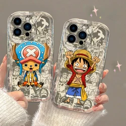 Anime O-One P-Pieces Luffys Cover For Apple iPhone 15 14 13 12 11 XS XR X 7 8 Pro Plus Max Transparent Soft Wave Oil Phone Case