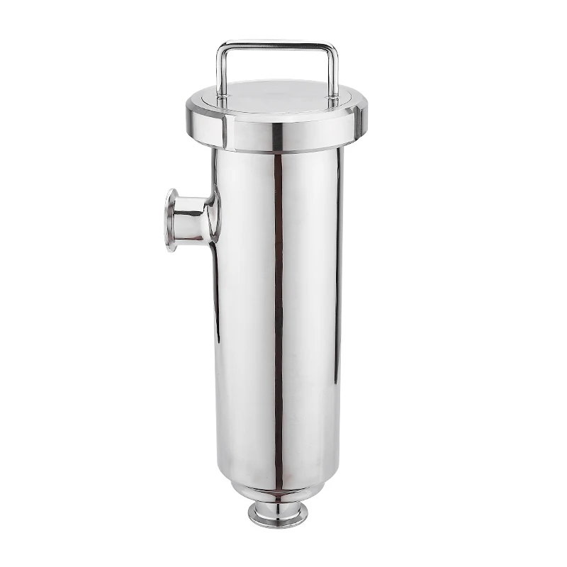 Stainless Steel 304 316L Manual Sanitary Tri Clamp Angle Type Filter for Milk Pipe Fittings Product