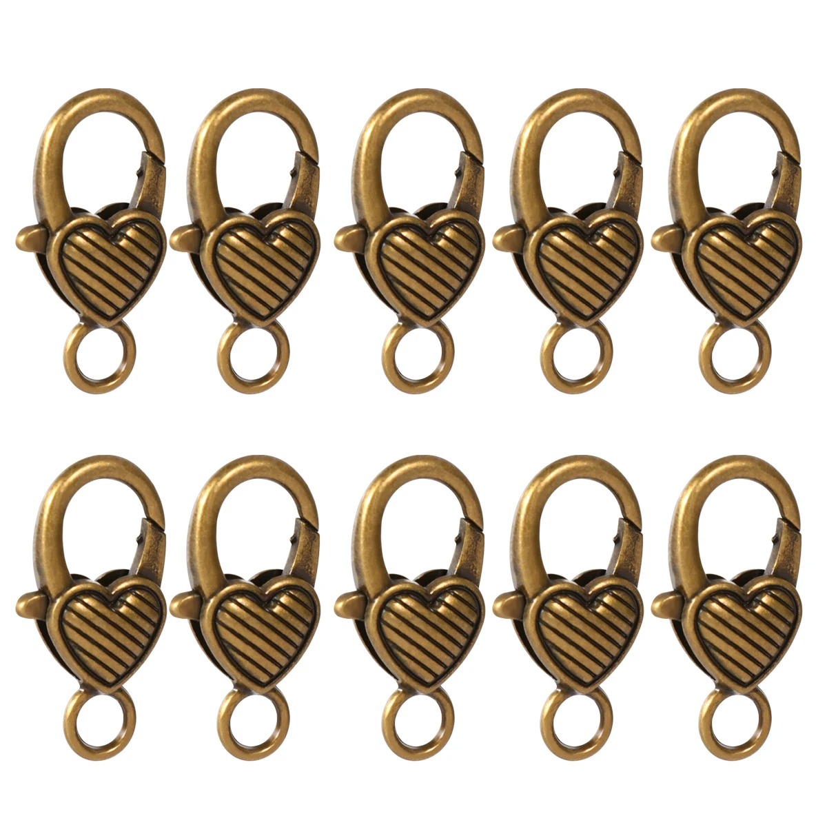 

10 Pcs Lobster Clasp Accessories Jewelry Key Ring Buckle Clasps for Necklace Alloy Claw Heart