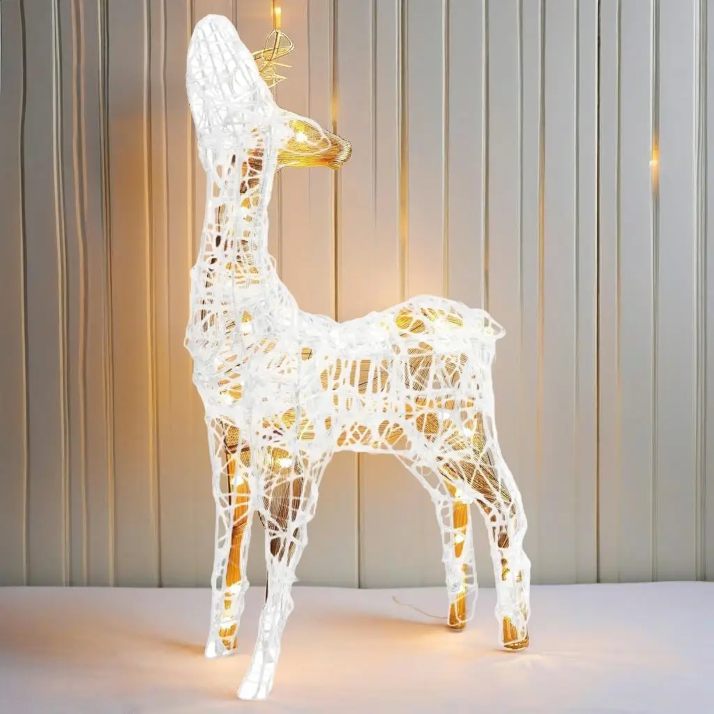 

Acrylic Reindeer Family Christmas Decor – 160 Warm White Lights for Holiday Cheer