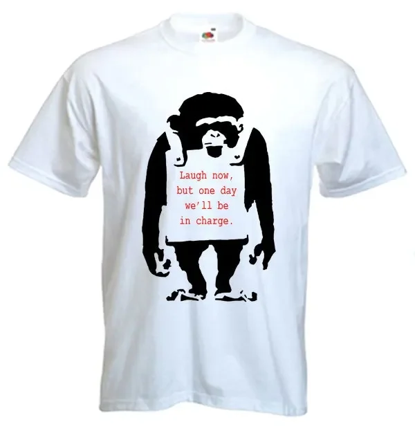 

Banksy Laugh Now Monkey Mens T Shirt