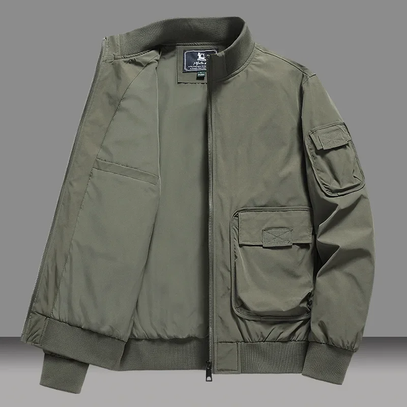 

2025 New Autumn and Winter Men's Casual Jacket Workwear Stand Up Collar Flying Jacket Versatile Retro American Baseball Uniform