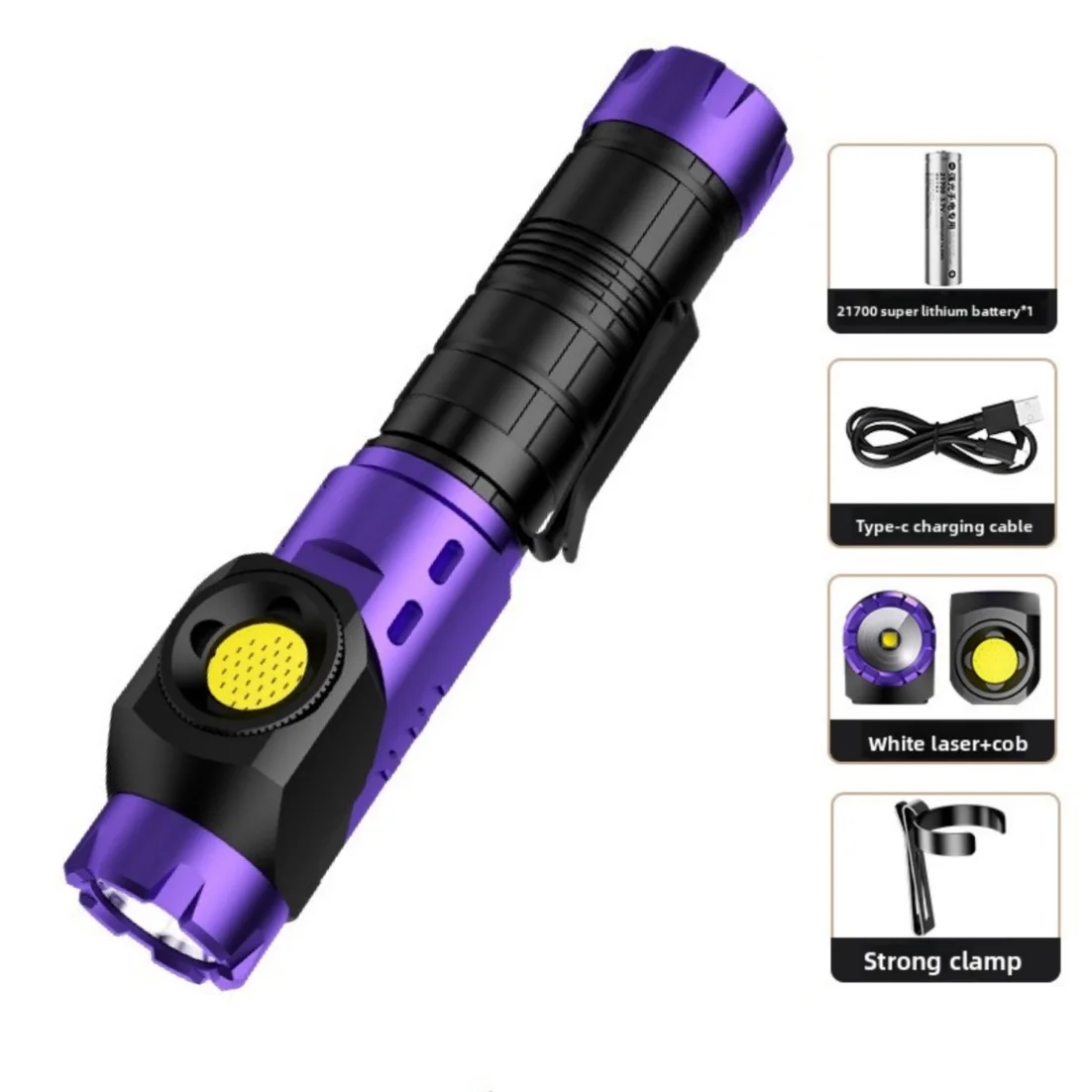 

Многофункциональный перезаряжаемый светодиодный фонарик 1200LM 90 ° Регулируемый магнитный рабочий фонарь COB, уличный прожектор для патрули безопасности