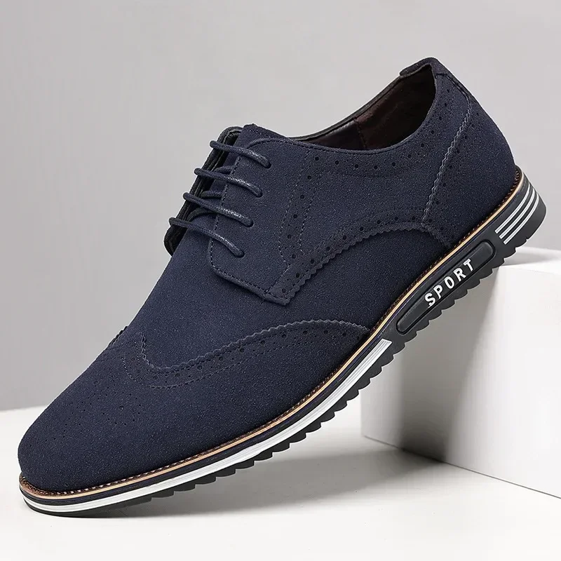 

Men Faux Suede Shoe Lace Up Black Oxford Shoe for Men Flat New Fashion Sneaker Man Breathable Comfortable Casual Men Dress Shoe