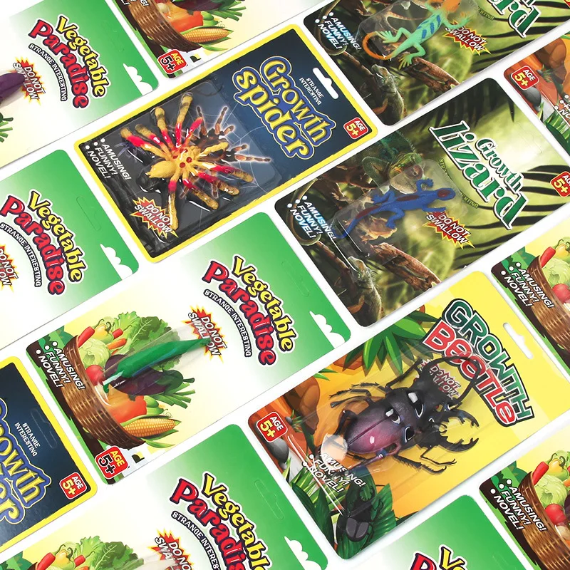 Crianças brinquedos de insetos cognitivos simulação aranha besouro lagarto modelo pode ser embebido na água para expandir criativo engraçado spoof brinquedos