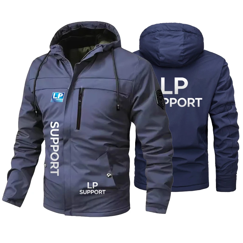 

2026 LP SUPPORT logo, spring and autumn outdoor trendy jackets, unisex zippered hooded jackets, outdoor sports hiking jackets LP