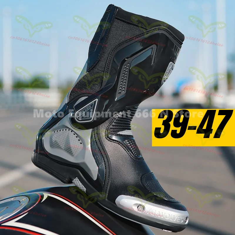 

Мотоботы для мужчин и женщин на все сезоны, высокие внедорожные гоночные ботинки и экипировка