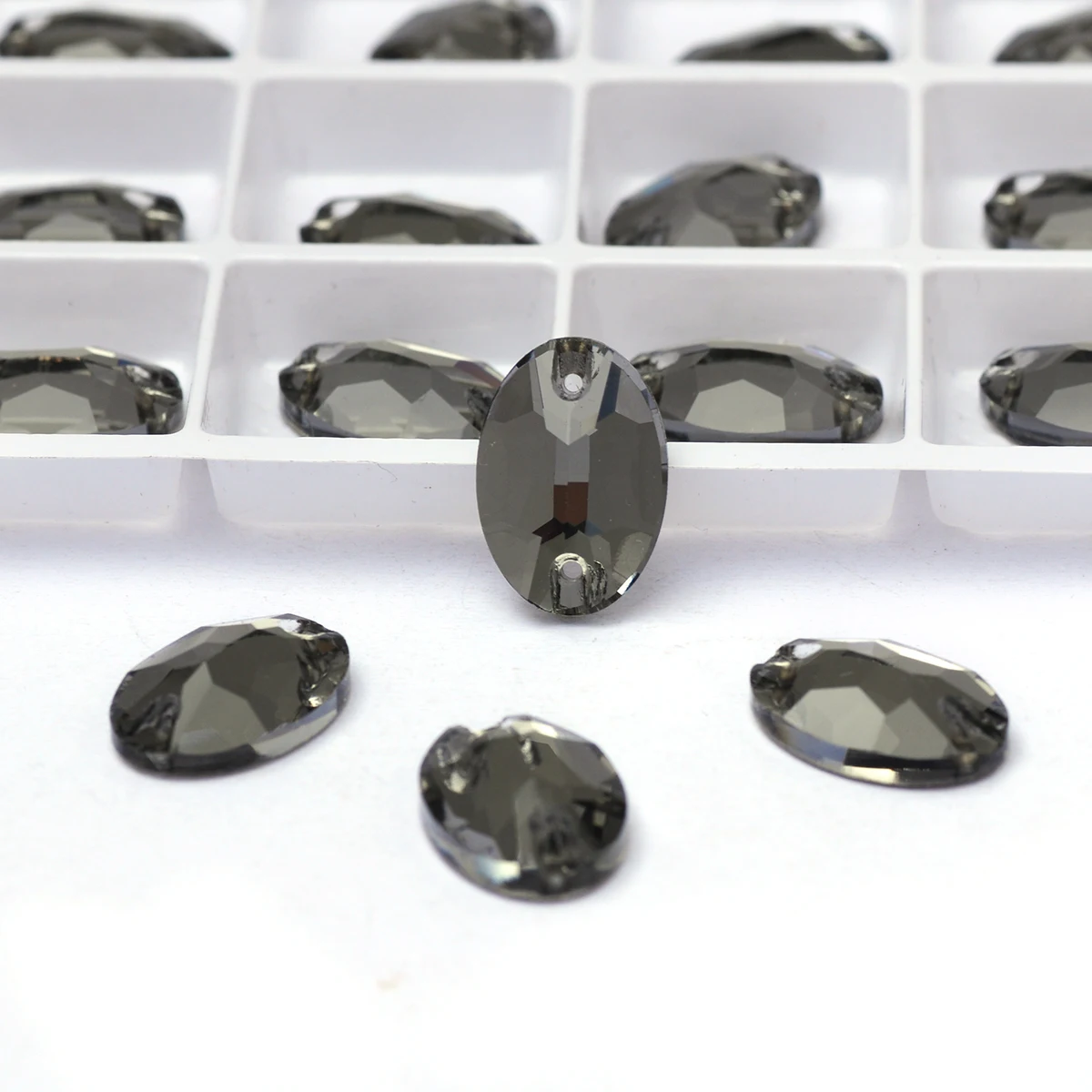 PUBRILEX K9 Glas-Aufnäh-Oval-Strasssteine Flache Diamanten Großhandel Dekorationssteine zum Nähen für Kleidung und Taschen – Detail 7