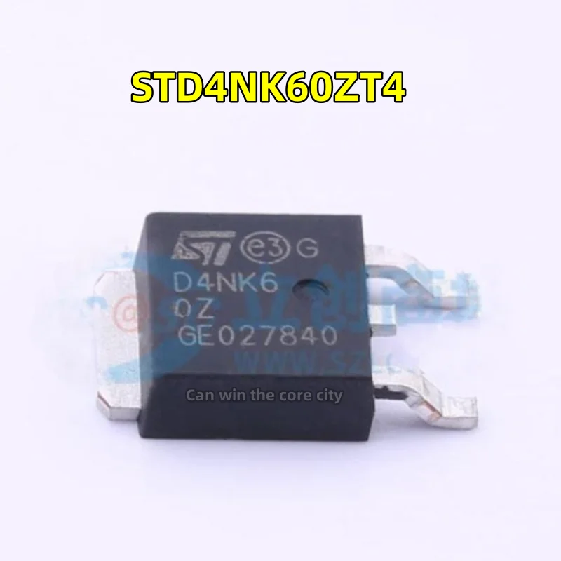 10 pieces New chip STD4NK60ZT4 screen printing D4NK6 MOSFET TO-252-3 original in stock