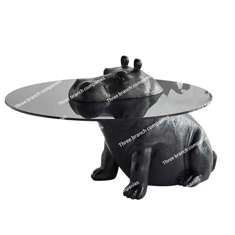 

hippo tea table creative circular tempered glass minimalist modern small living room, new movable tea table