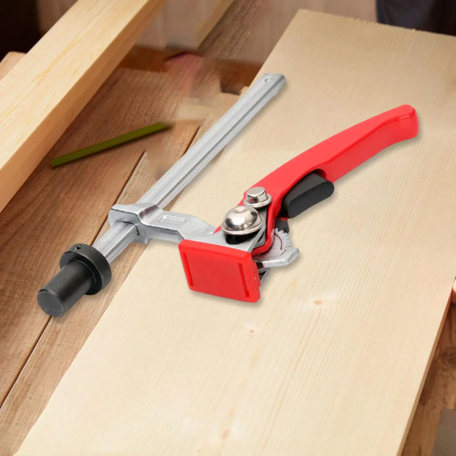 Woodworking Clamp Bench Dog Hold Down Clip Steel Alloy Ratchet Press Fixture for Carving and Routing Tasks