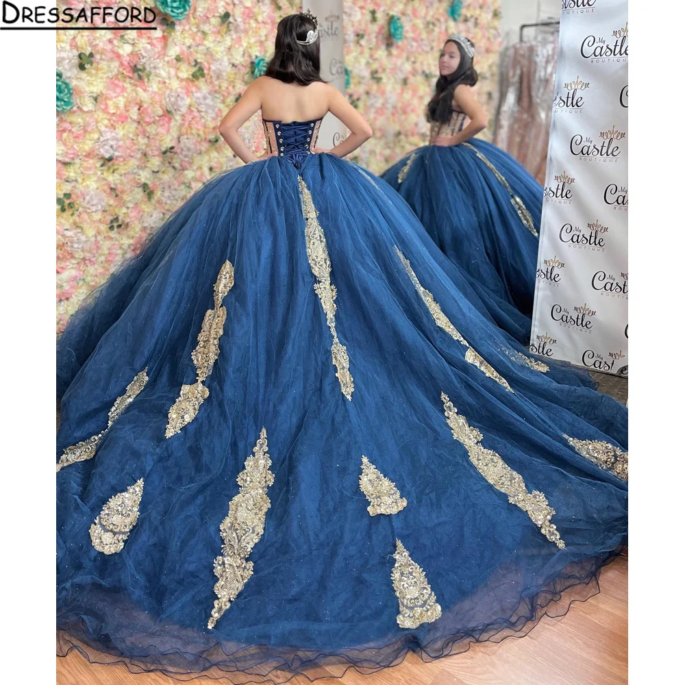 Navy Blue Quinceanera Dresses With Cape Vestidos De 15 Anos 3D Lace Masquerade Birthday Party Gowns