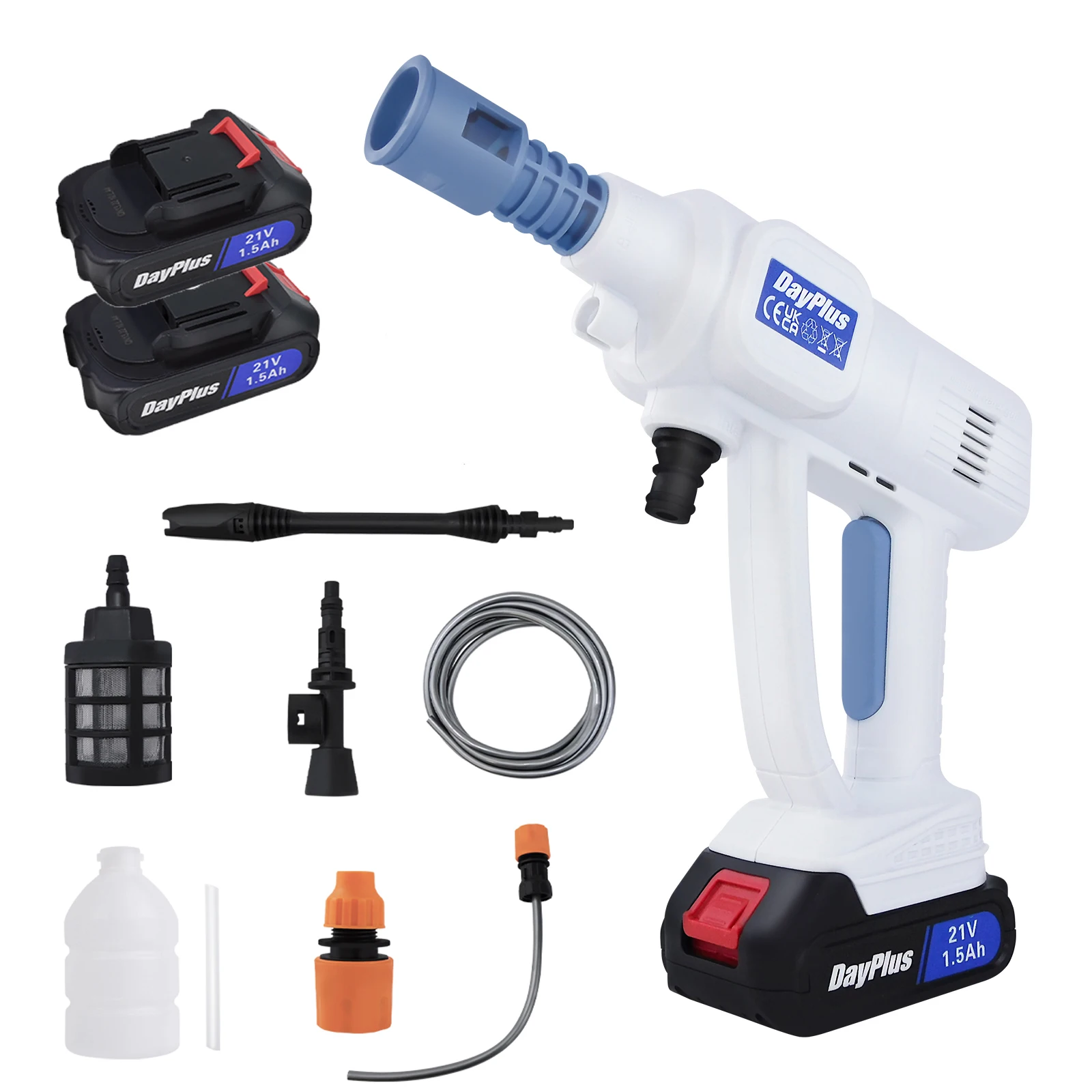 Rechargeable jet washer, portable high-pressure car wash, 6-in-1 nozzle, for garden, windows, cars and motorbikes image 3