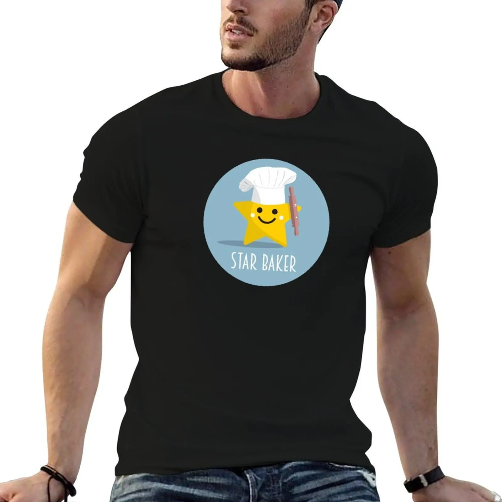 Cute Star Baker with Rolling Pin T-Shirt affliction shirts graphic t shirts Men's clothing