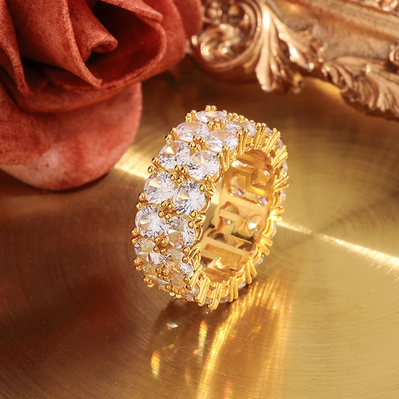 

Женское Двухрядное кольцо из серебра 925 пробы с белым цирконом