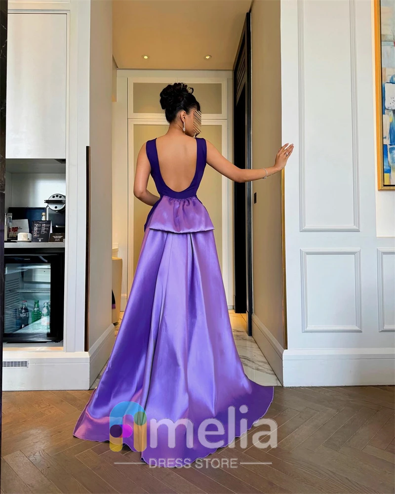 Amelia Evening Dresses Backless Purple Crepe for Special Occasions Formal Gowns Elegant Party Dresses Woman For Dubai 2024