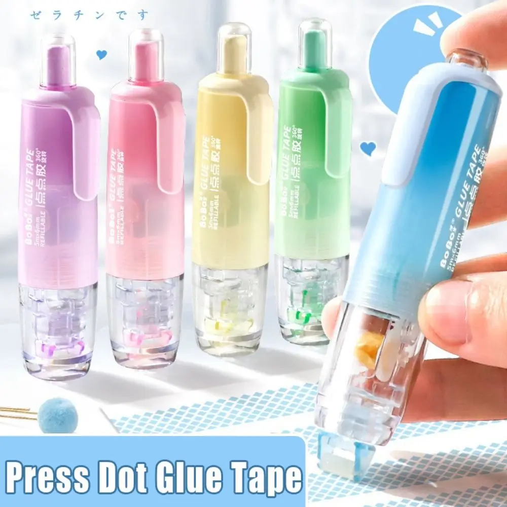 High Quality DIY Scrapbooking Glue Tape Pen Shape Press Type Double Sided Adhesive Dot Glue Student Stationery