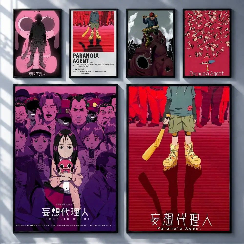 Dark Anime Paranoia Agent Posters Premium Self-Adhesive No Residue Wall Sticker for Home Office Bar Decor