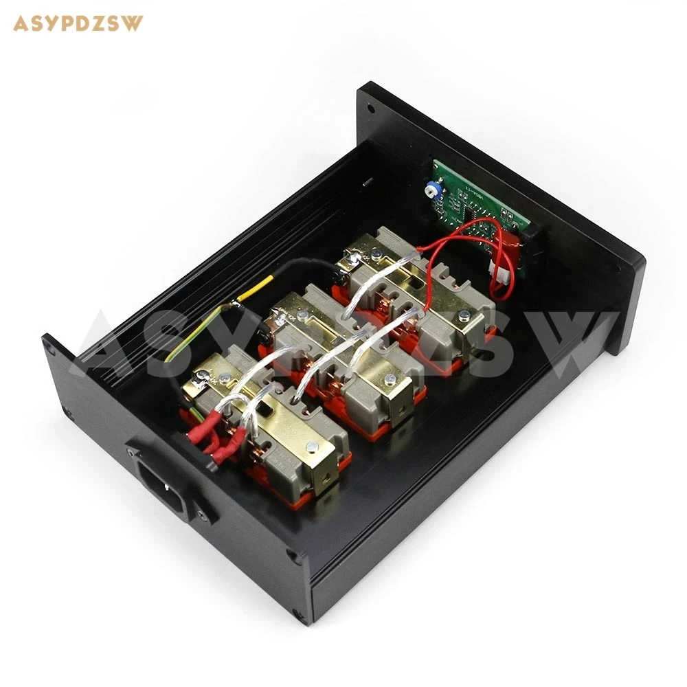 Aluminum U.S AC Power Distributor 6 outlet Power supply row socket With display