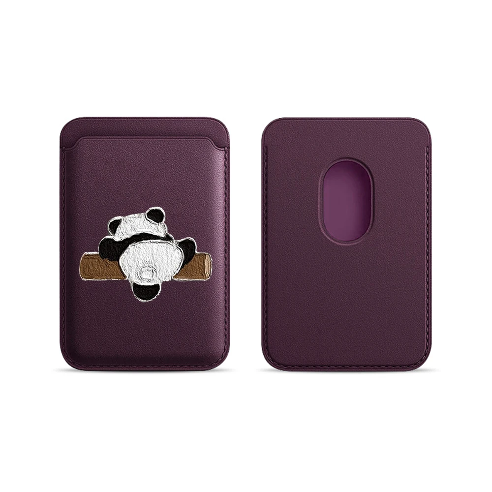 Niedliche Panda-Leder-Kartenhülle für Magnetische Hüllen, Geeignet für alle iPhones, für Magsafe-Kartenhalter, Handy-Rückentasche – Detail 12